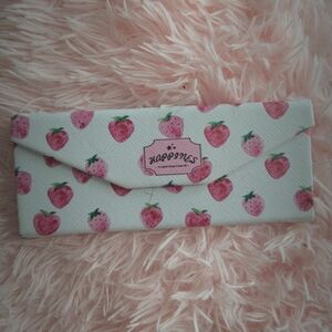 Pink Strawberry Print Women's Eyeglass Case.